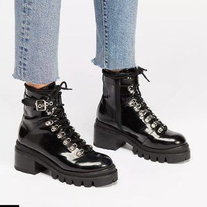 Check Lace-Up Boots